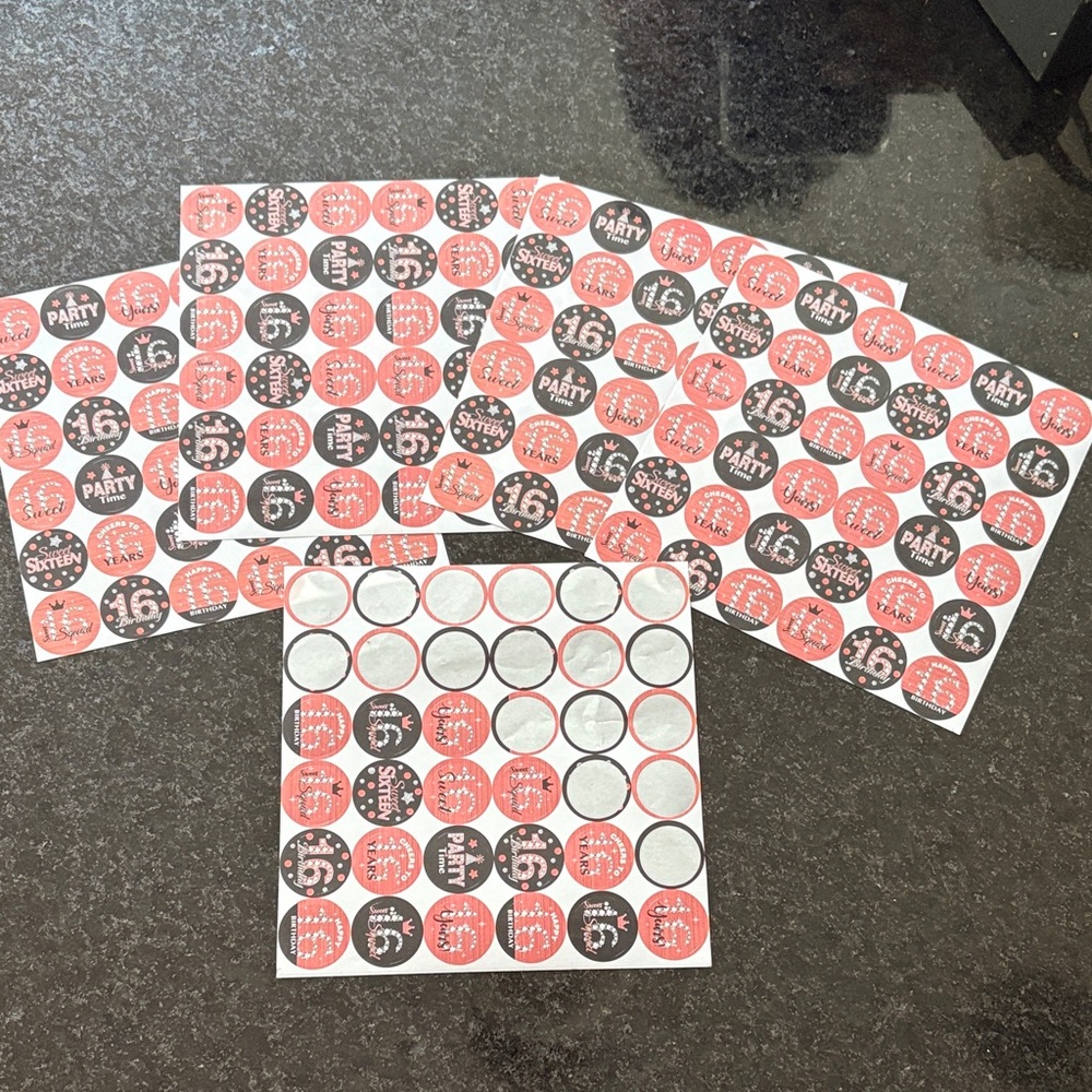 Red and Black Party Stickers